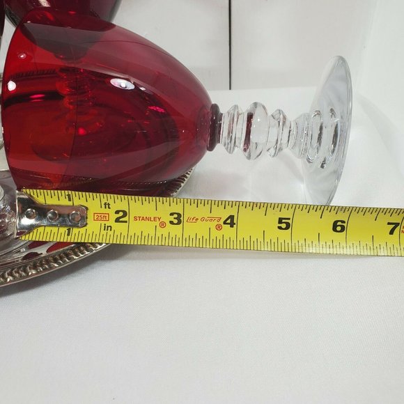Duncan Miller Ruby Red water wine goblet 5 5/8" blown glass stemware USA - Picture 8 of 10